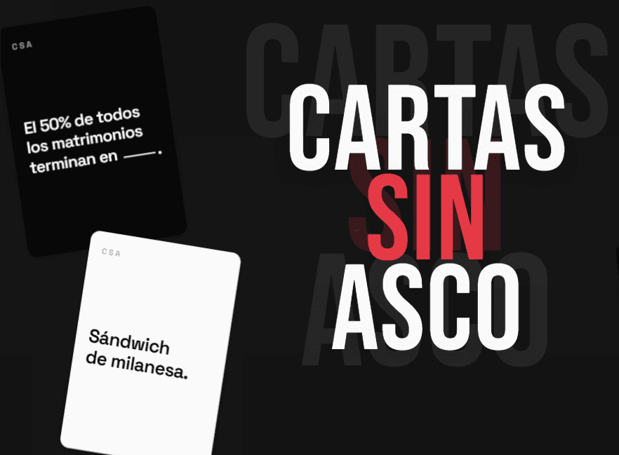 Captura de Cartas Sin Asco, juego de cartas multijugador.
